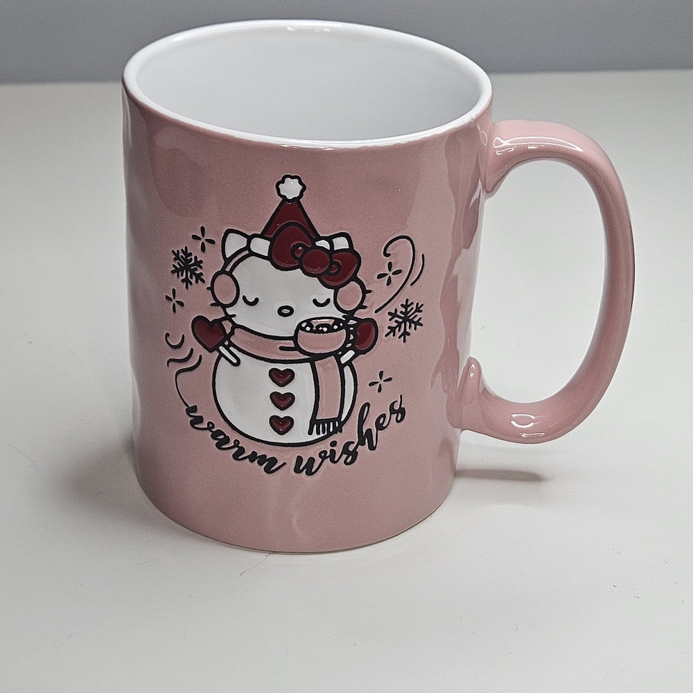 Sanrio Hello Kitty Christmas  Winter Warm Wishes Pink Mug - Picture 3 of 12